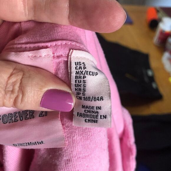 Barbie x Forever 21 Pink Barbiecore Floral Full Zip Beaded Crop Hoodie Size S - Picture 12 of 12